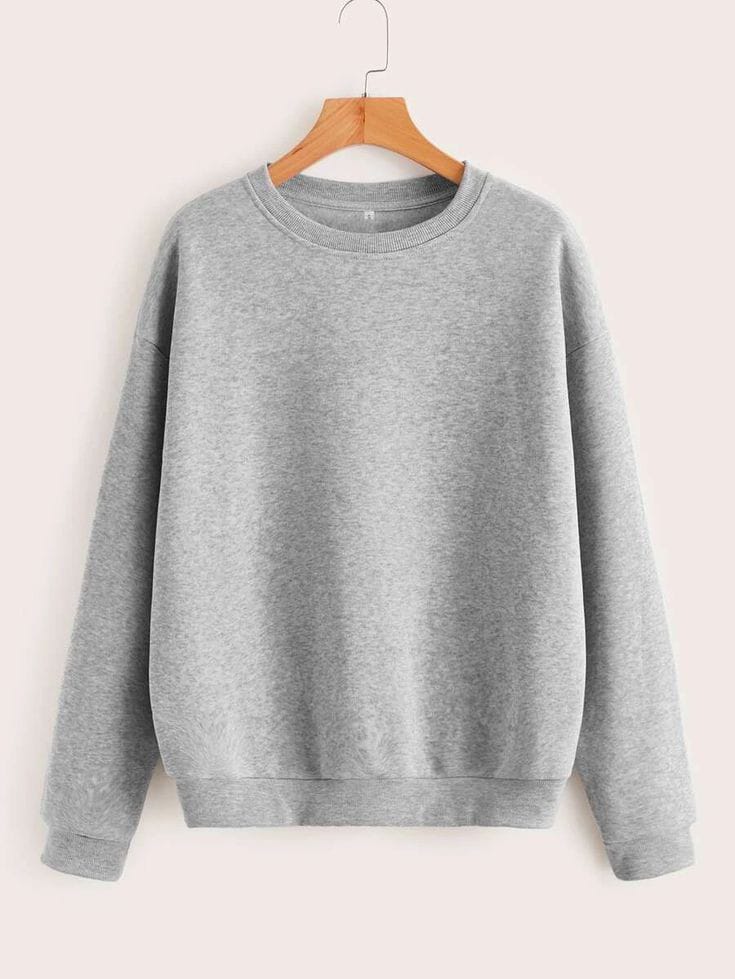 HEATHER GREY BASIC SWEATSHIRT