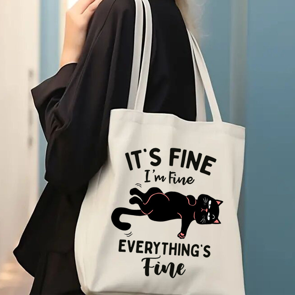 ITS FINE IAM FINE EVERYTHING'S FINE TOTE BAG BEIGE