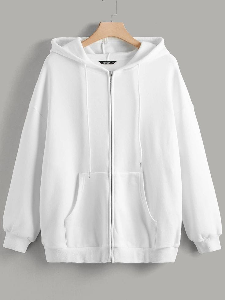 WHITE BASIC ZIPPER