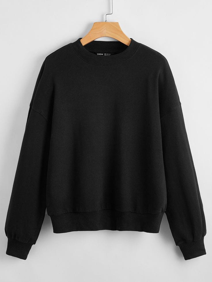 BLACK BASIC SWEATSHIRT