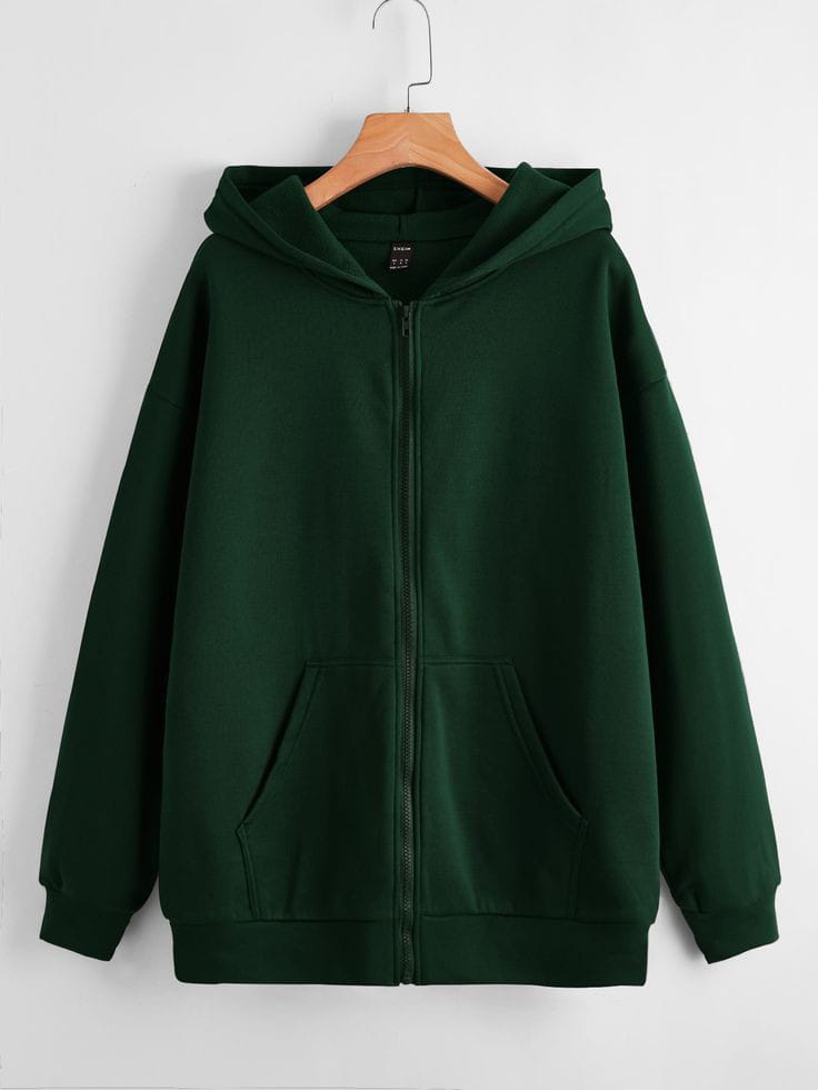 DARK GREEN BASIC ZIPPER