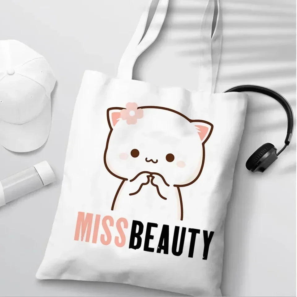 MISS BEAUTY TOTE BAG WHITE