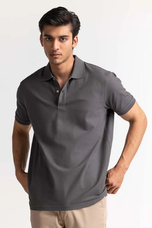 STEEL GREY POLO TSHIRT