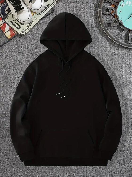 BLACK BASIC HOODIE